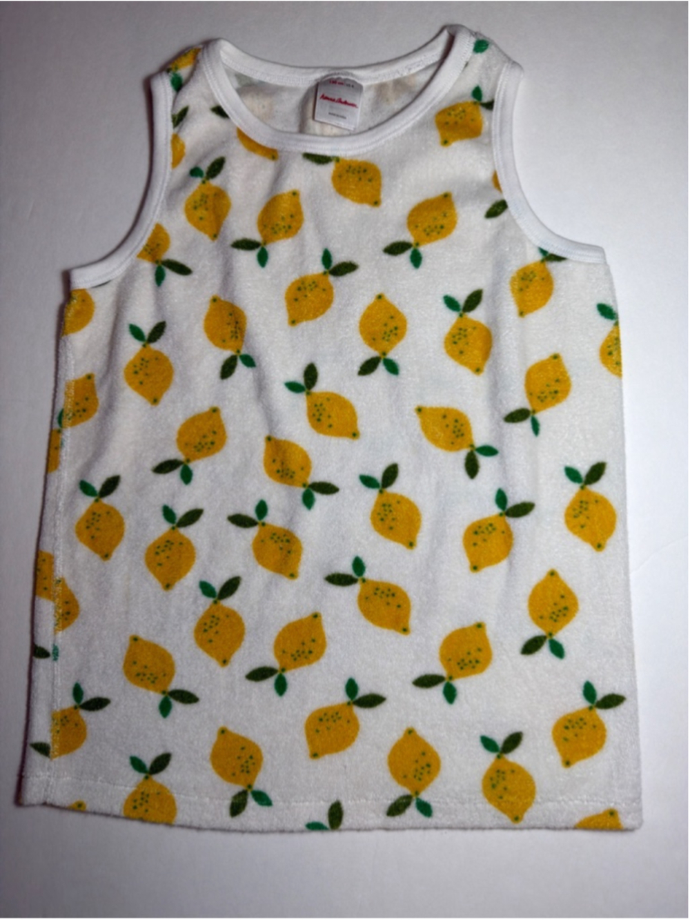 Girls Hanna Andersson Lemon Print Terry Toweling Tank Top Size 8